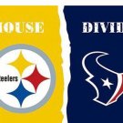 Pittsburgh Steelers vs Houston Texans Divided Flag