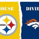 Pittsburgh Steelers vs Denver Broncos Divided Flag