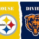 Pittsburgh Steelers vs Chicago Bears Divided Flag