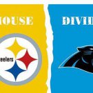 Pittsburgh Steelers vs Carolina Panthers Divided Flag
