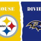 Pittsburgh Steelers vs Baltimore Ravens Divided Flag