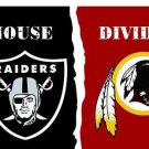 Oakland Raiders vs Washington Redskins Divided Flag