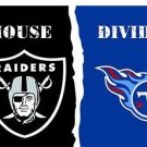 Oakland Raiders vs Tennessee Titans Divided Flag