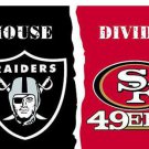 Oakland Raiders vs San Francisco 49ers Divided Flag