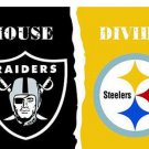 Oakland Raiders vs Pittsburgh Steelers Divided Flag