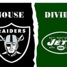 Oakland Raiders vs New York Jets Divided Flag