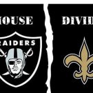 Oakland Raiders vs New Orleans Saints Divided Flag