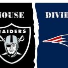 Oakland Raiders vs New England Patriots Divided Flag