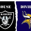 Oakland Raiders vs Minnesota Vikings Divided Flag