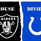 Oakland Raiders vs Indianapolis Colts Divided Flag