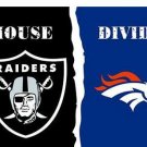 Oakland Raiders vs Denver Broncos Divided Flag