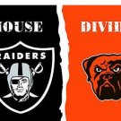Oakland Raiders vs Cleveland Browns Divided Flag
