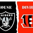 Oakland Raiders vs Cincinnati Bengals Divided Flag