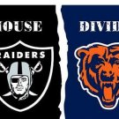 Oakland Raiders vs Chicago Bears Divided Flag