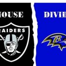 Oakland Raiders vs Baltimore Ravens Divided Flag