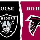 Oakland Raiders vs Atlanta Falcons Divided Flag