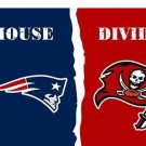 New England Patriots vs Tampa Bay Buccaneers Divided Flag