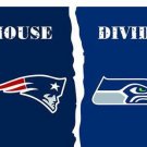 New England Patriots vs Seattle Seahawks Divided Flag