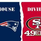 New England Patriots vs San Francisco 49ers Divided Flag