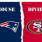 New England Patriots vs San Francisco 49ers 2 Divided Flag