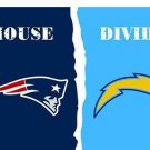 New England Patriots vs San Diego Chargers Divided Flag