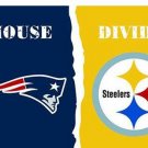 New England Patriots vs Pittsburgh Steelers Divided Flag