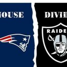 New England Patriots vs Oakland Raiders Divided Flag