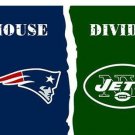 New England Patriots vs New York Jets Divided Flag