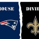 New England Patriots vs New Orleans Saints Divided Flag