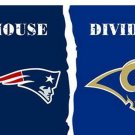 New England Patriots vs Los Angeles Rams Divided Flag