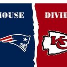 New England Patriots vs Kansas City Cheifs Divided Flag