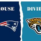 New England Patriots vs Jacksonville Jaguars Divided Flag