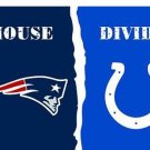 New England Patriots vs Indianapolis Colts Divided Flag