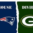 New England Patriots vs Green Bay Packers Divided Flag