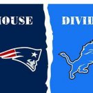 New England Patriots vs Detroit Lions Divided Flag