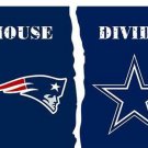 New England Patriots vs Dallas Cowboys Divided Flag