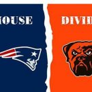 New England Patriots vs Cleveland Browns Divided Flag