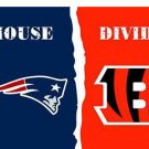 New England Patriots vs Cincinnati Bengals Divided Flag