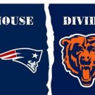 New England Patriots vs Chicago Bears Divided Flag