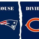 New England Patriots vs Chicago Bears 2 Divided Flag