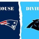 New England Patriots vs Carolina Panthers Divided Flag