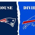 New England Patriots vs Buffalo Bills Divided Flag