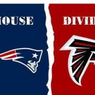 New England Patriots vs Atlanta Falcons Divided Flag