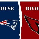 New England Patriots vs Arizona Cardinals Divided Flag