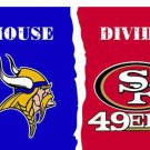 Minnesota Vikings vs San Francisco 49ers Divided Flag