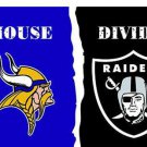 Minnesota Vikings vs Oakland Raiders Divided Flag