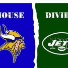 Minnesota Vikings vs New York Jets Divided Flag
