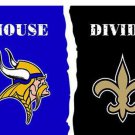Minnesota Vikings vs New Orleans Saints Divided Flag