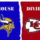 Minnesota Vikings vs Kansas City Cheifs Divided Flag
