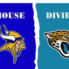 Minnesota Vikings vs Jacksonville Jaguars Divided Flag